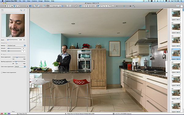 Claudio in the kitchen of Lisa & Conor McCann's detached house located in the Rosetta area of Belfast.