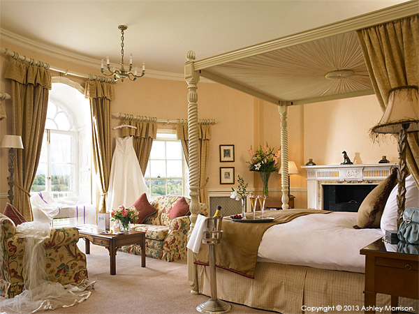 Honeymoon bedroom suite at Mount Juliet Country Estate in County Kilkenny.
