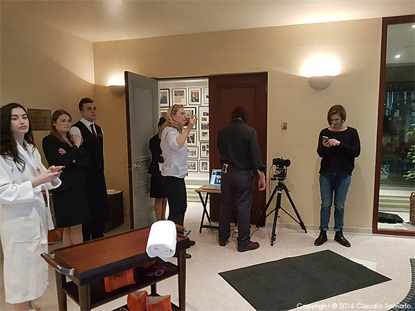 Behind the scenes during the shoot in Straffan House at The K Club.